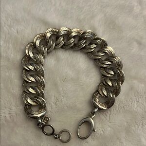 Silpada Chunky Textured Silver Bracelet( two sided)